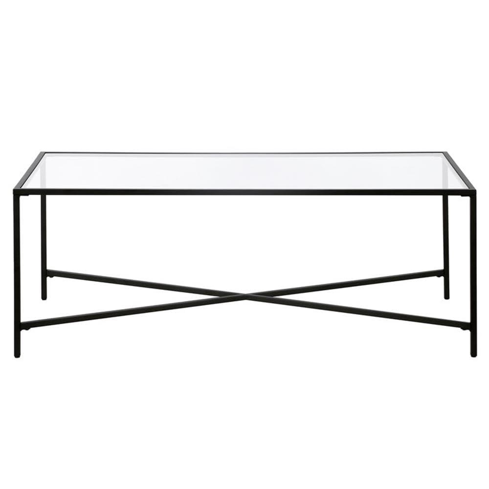 Henn&Hart Black Bronze Coffee Table with Glass Top