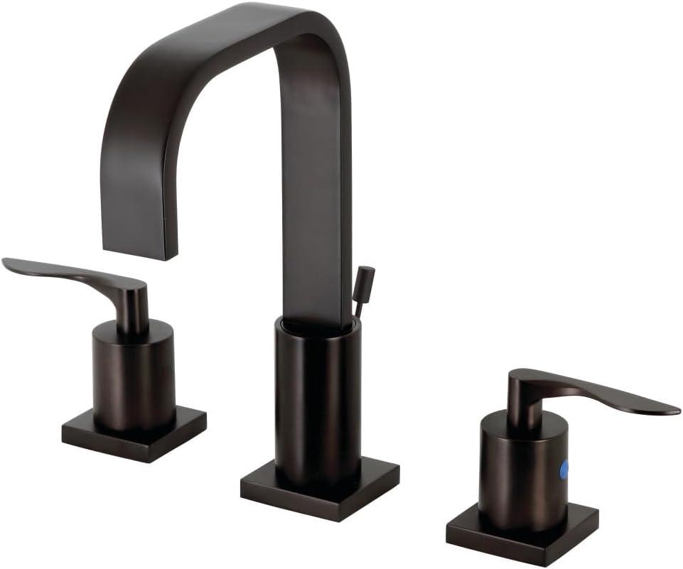 Kingston Brass Serena Two-Handle 3-Hole Deck Mount Widespread Bathroom Faucet with Retail Pop-Up Drain