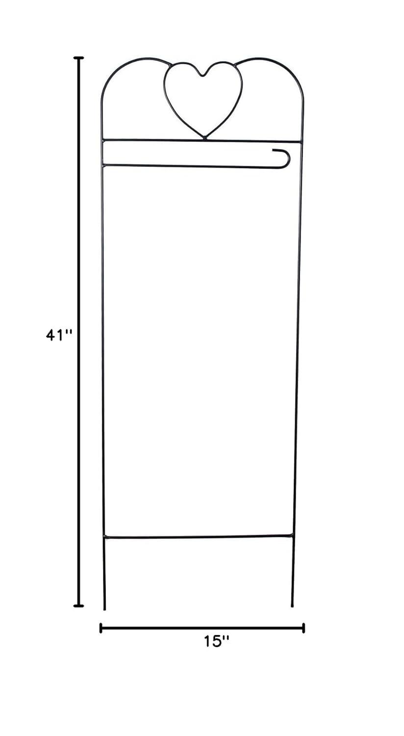 Black Powder Coated Wrought Iron Heart Garden Flag Arbor