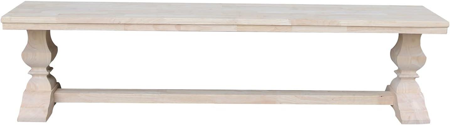 International Concepts Solid Wood Trestle Bench, Unfinished