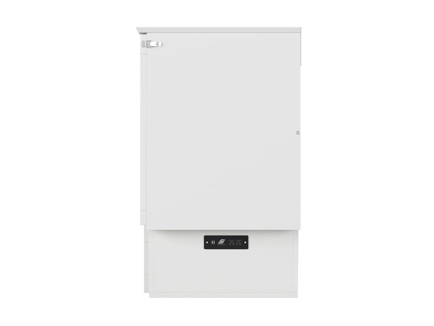 Queen Nantucket Murphy Bed Chest USB Turbo Charger White - AFI