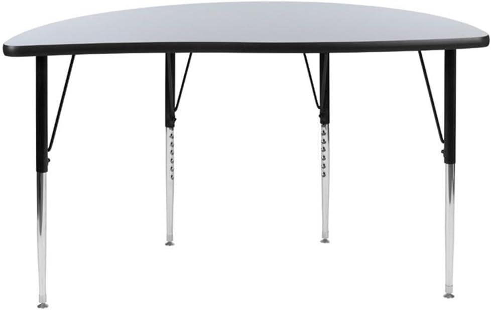 Flash Furniture Goddard Half Circle Wave Collaborative Adjustable Height Activity Table