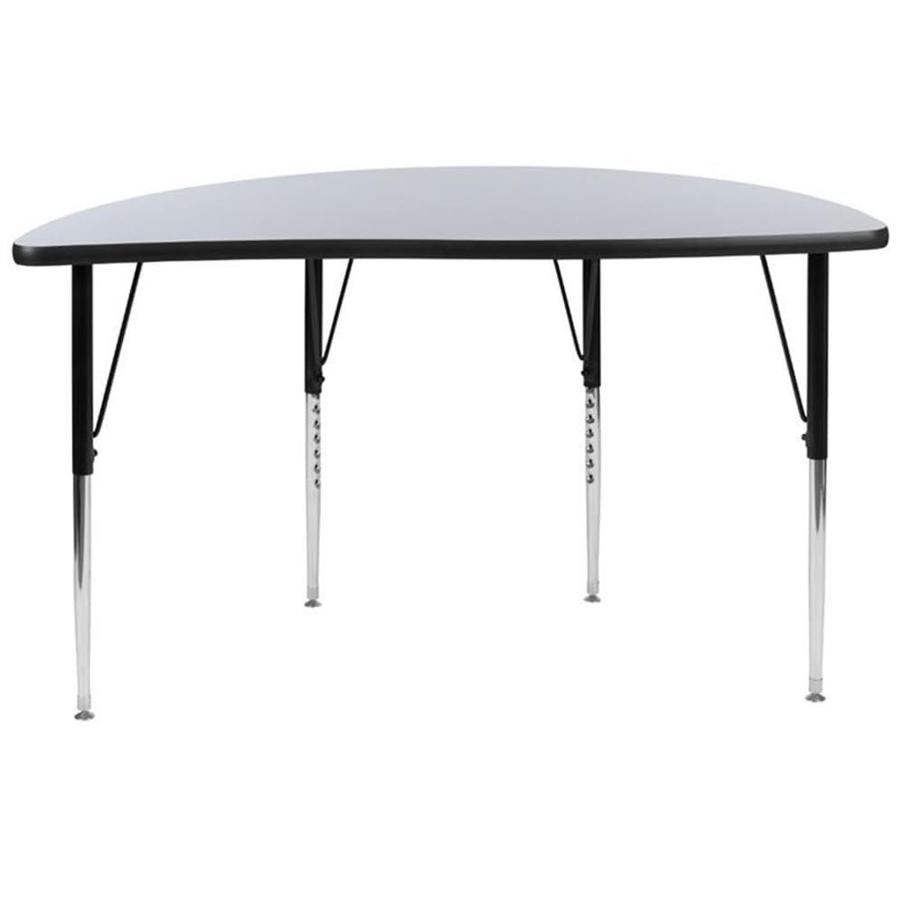Flash Furniture Goddard Half Circle Wave Collaborative Adjustable Height Activity Table
