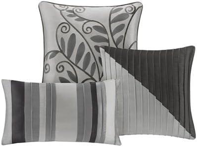 Amherst 7 Piece Striped and Pleated Comforter Set