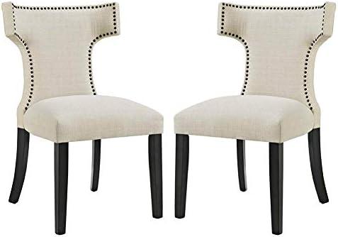 Set of 2 Curve Dining Side Chair Fabric - Modway