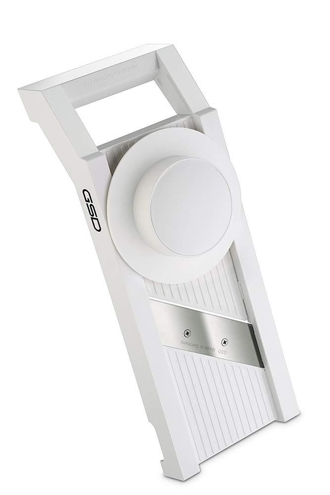 White Plastic Mandoline Slicer with Stainless Steel Blades