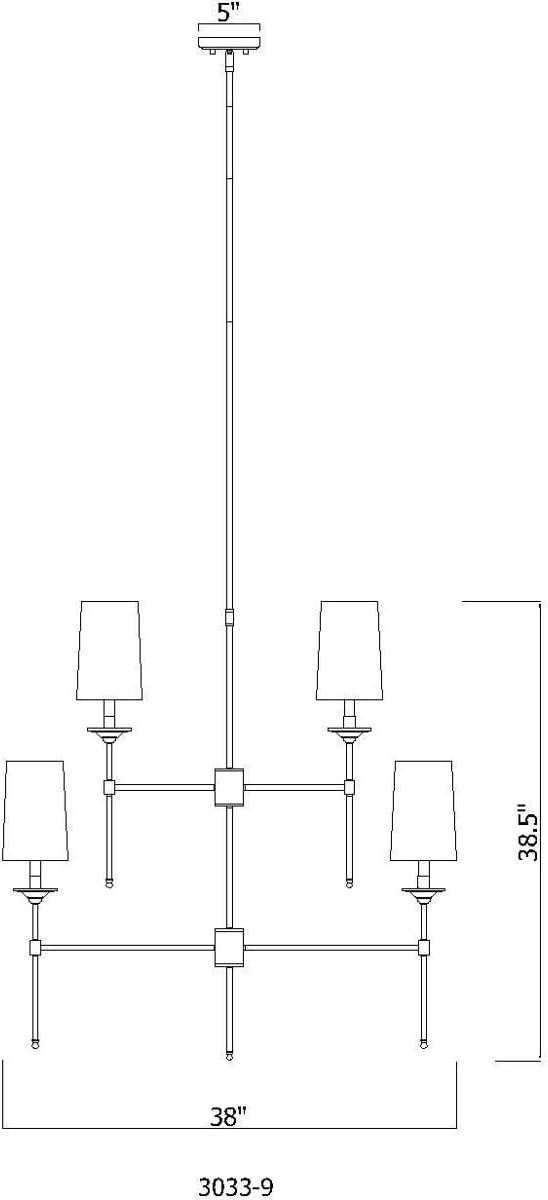 Z-Lite Emily 9 - Light Chandelier in  Rubbed Brass