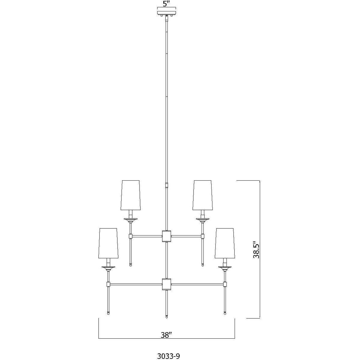 Z-Lite Emily 9 - Light Chandelier in  Rubbed Brass
