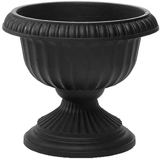 Elegant Grecian Urn Planter Duo in Classic Black, 12"