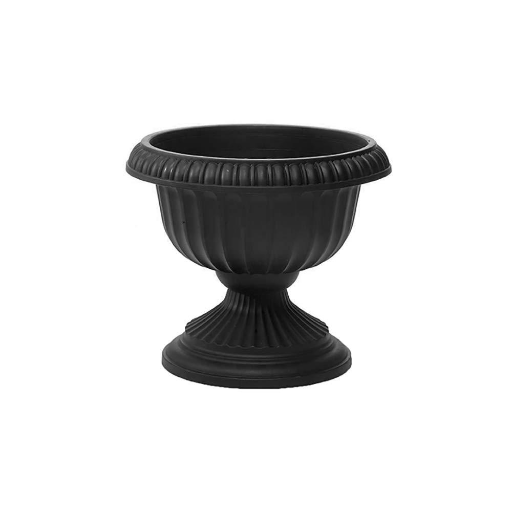 Novelty Grecian Plastic Indoor/Outdoor Urn Planter, Black, 12in