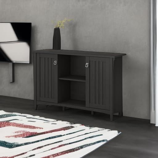 Bush Furniture Salinas Accent Storage Cabinet with Doors, Vintage Black