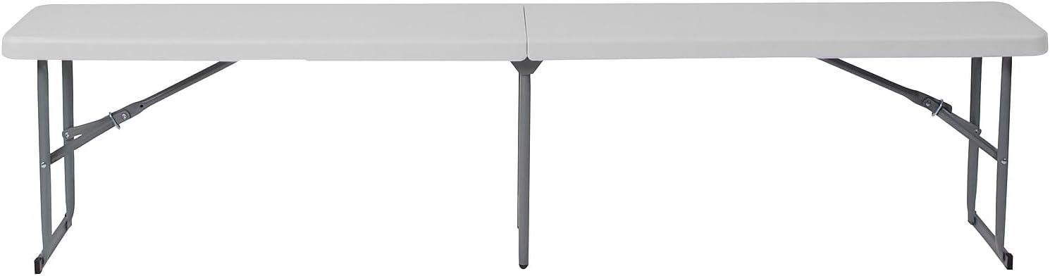 Flash Furniture 10.25''W x 71''L Bi-Fold Granite White Plastic Bench with Carrying Handle