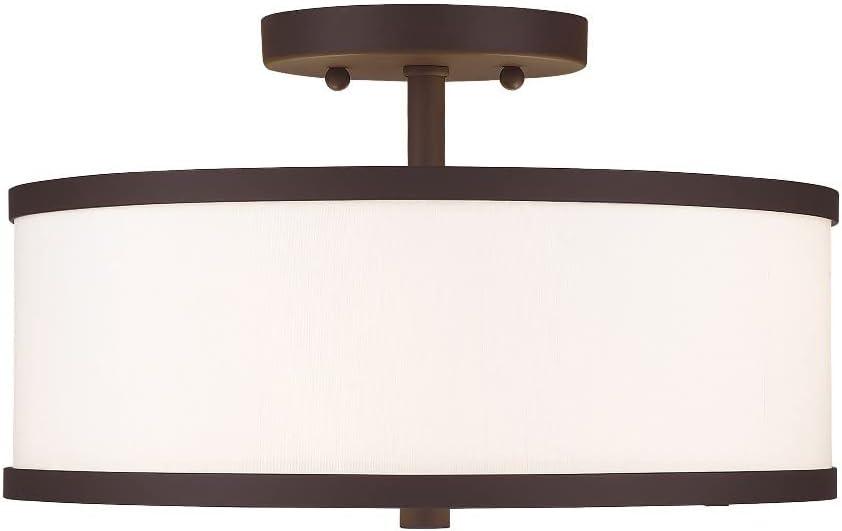 Livex Lighting Park Ridge 2 - Light Semi-Flush Mount in  Antique Brass