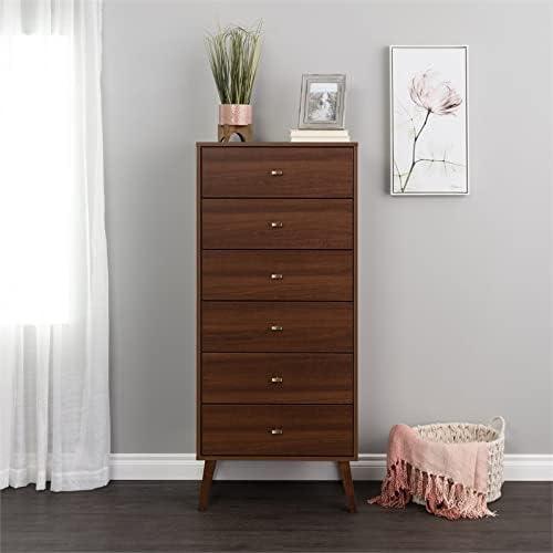 6 Drawer Milo Mid-Century Modern Tall Chest - Prepac