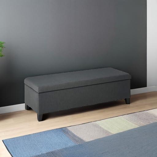 Annis Fabric Storage Ottoman, Dark Grey