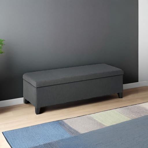 York Storage Ottoman Dark Gray - Christopher Knight Home: Upholstered, Rectangular, No Assembly Required
