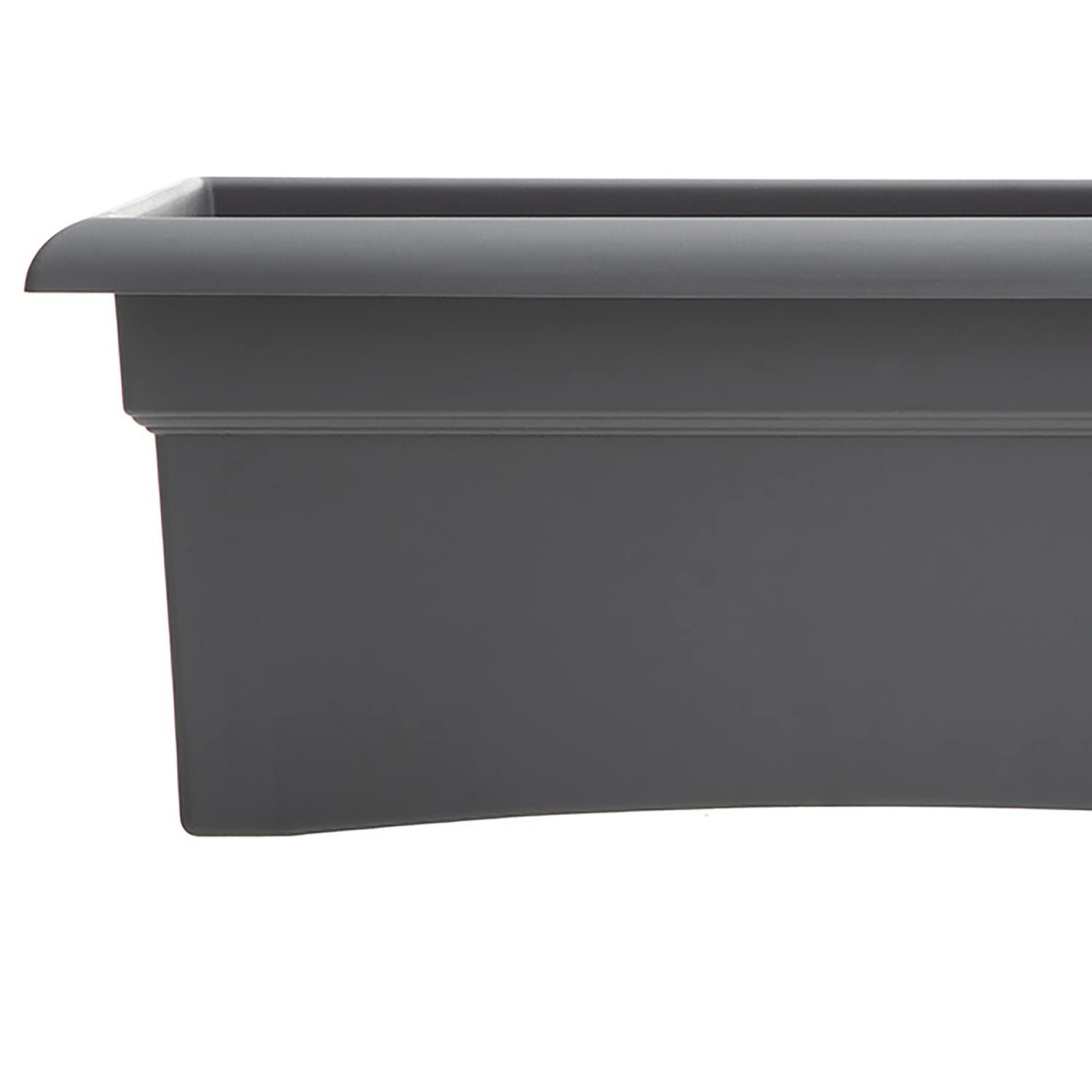 Bloem 26"x11" Veranda Rectangular Window Deck Box Planter Charcoal