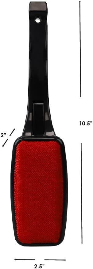 Red and Black Reusable Manual Lint Brush with Plastic Handle