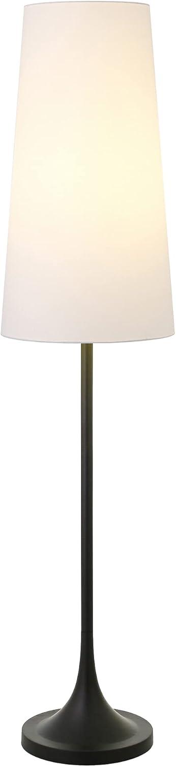 Yana 60" Smart Voice-Controlled Floor Lamp in Brushed Bronze with Off-White Shade