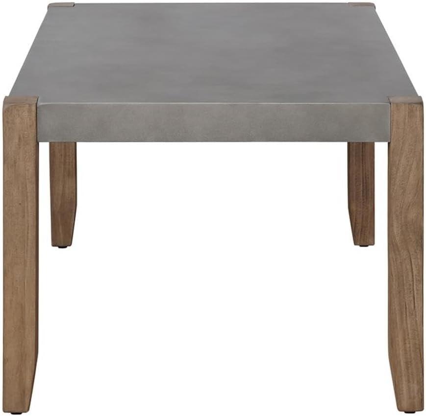 Alaterre Newport 36"L Faux Concrete and Wood Coffee Table