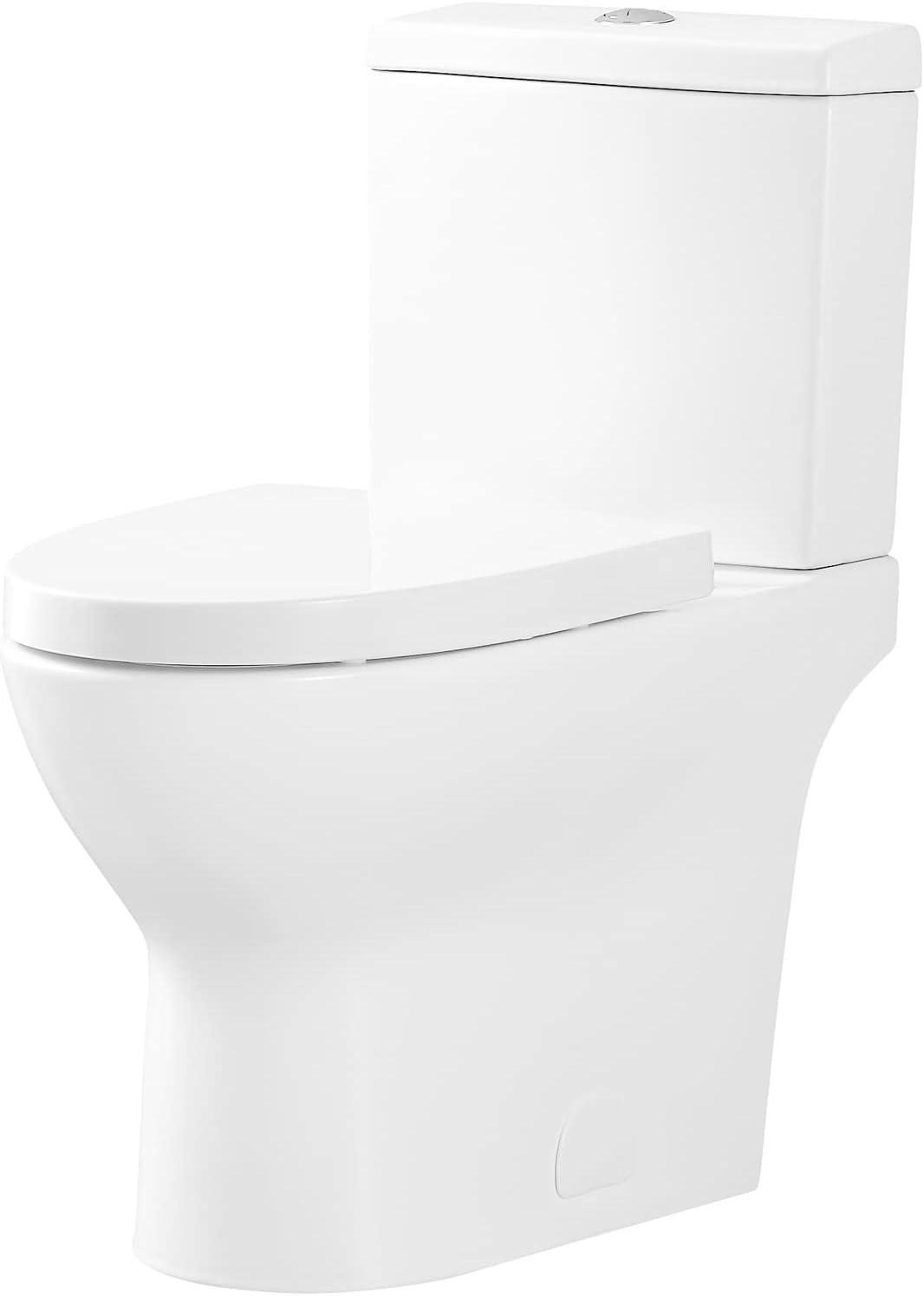 White Elongated Dual Flush High Efficiency Two-Piece Toilet