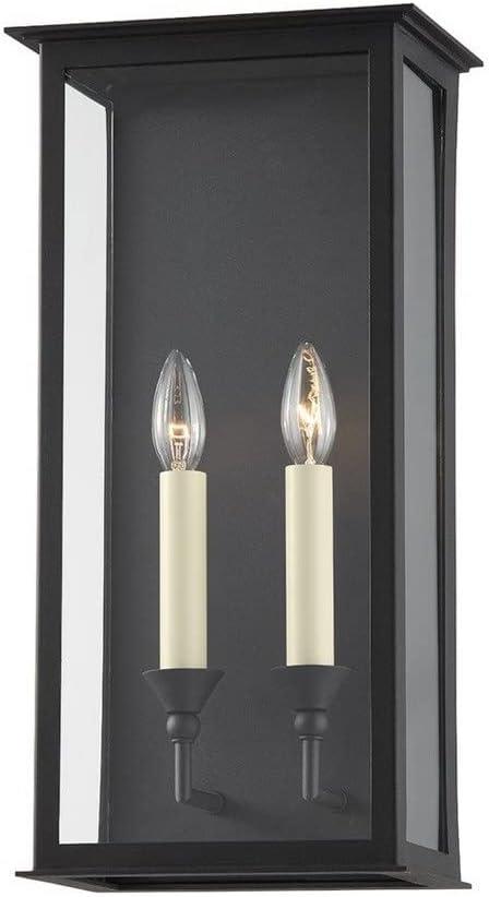 Troy Lighting Chauncey 2 - Light Wall Light in  Textured Black Clear Shade