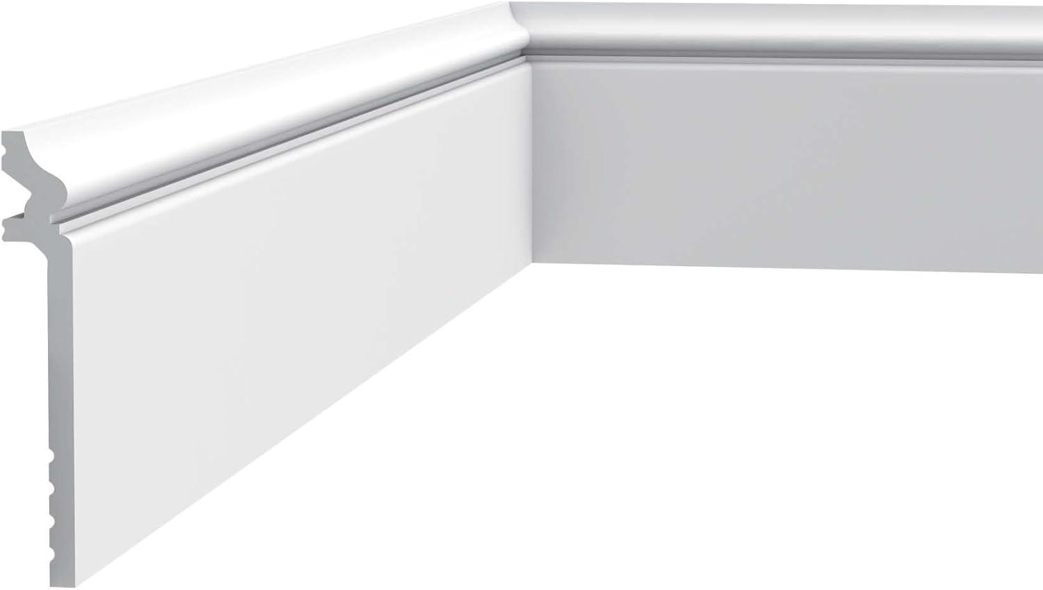 Polystyrene 0.87'' Thick x 78'' Wide x 5.375" Length Wall Base in Primed White