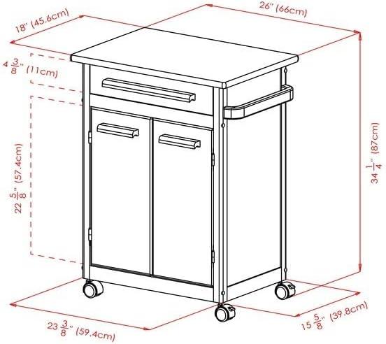 Hackett 34.3'' H x 26.9'' W Utility Cart with Wheels