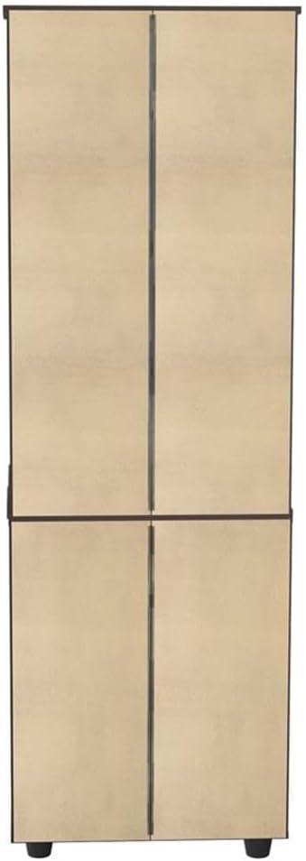 Computer Credenza Workcenter Gray - Inval: Smoke Oak Laminate, Glass Doors, Cable Management