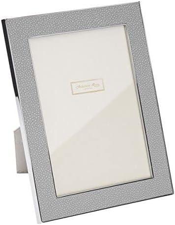 Silver 4x6 Faux Shagreen Tabletop Picture Frame