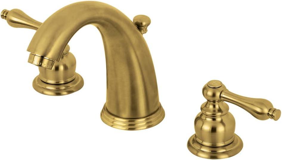 Kingston Brass Victorian Two-Handle 3-Hole Deck Mount Widespread Bathroom Faucet with Retail Pop-Up Drain