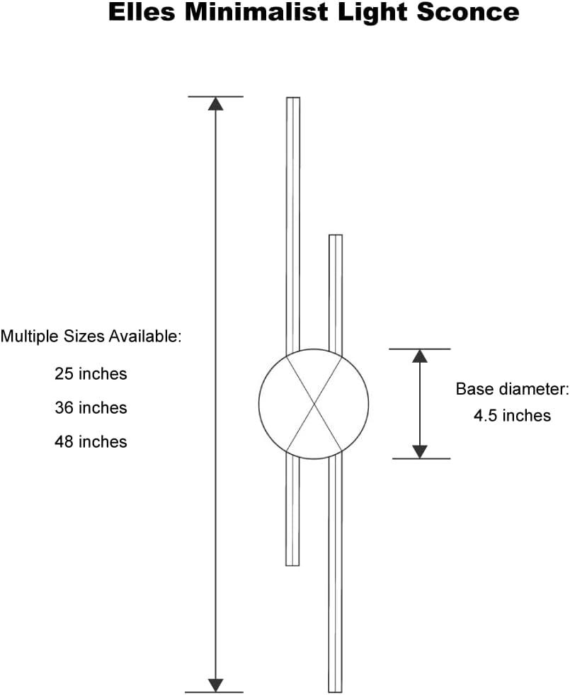 Ozarke Elles Minimalist Light Sconce 48 Inches - Warm 3000K Dimmable