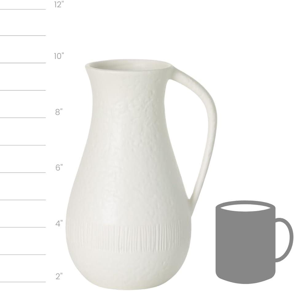 Sullivans 10" White Chiffon Stone Pitcher