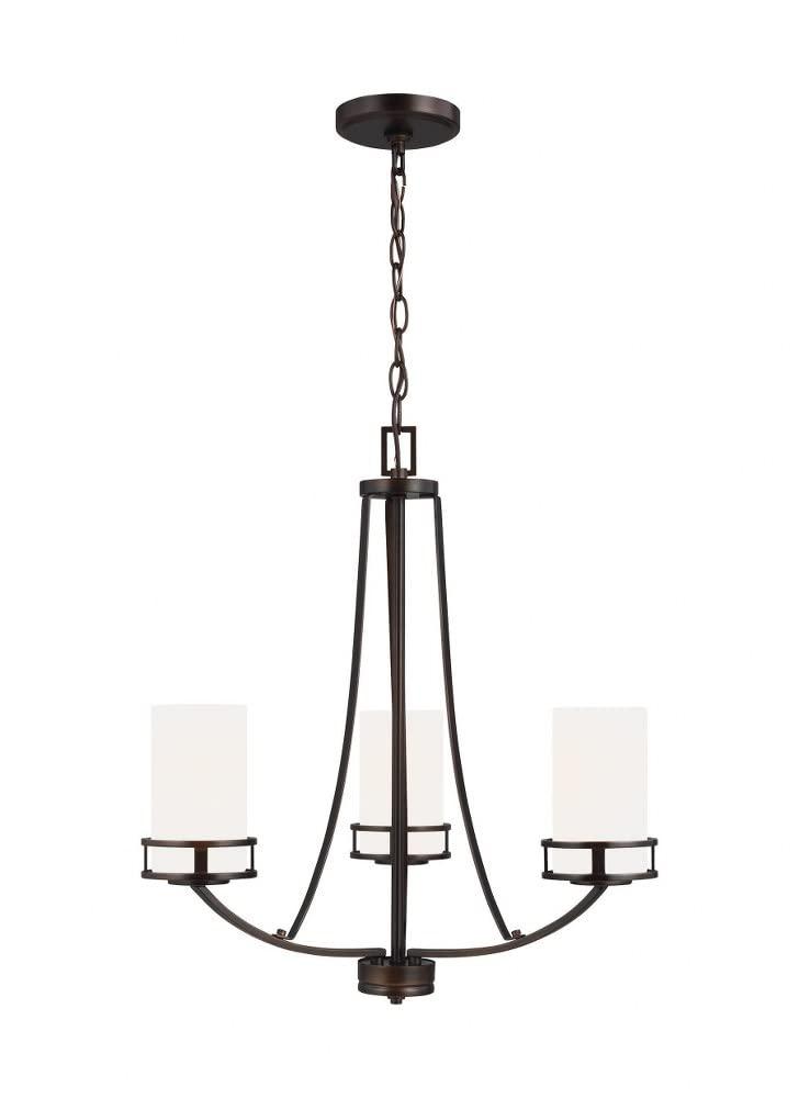 Generation Lighting 3-Light Robie Chandelier Bronze 3121603-710, Modern Ceiling Light Fixture for Room Decor| Chandelier for Dining Room or Living Room Uses A19 Standard or LED Light Bulbs