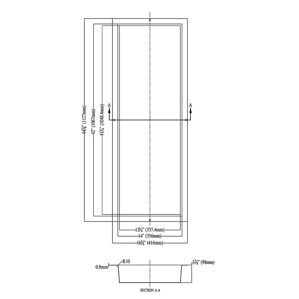 Shower Niche with Support Plate Wall Organizer Rectangular Bathroom Niche Shelf