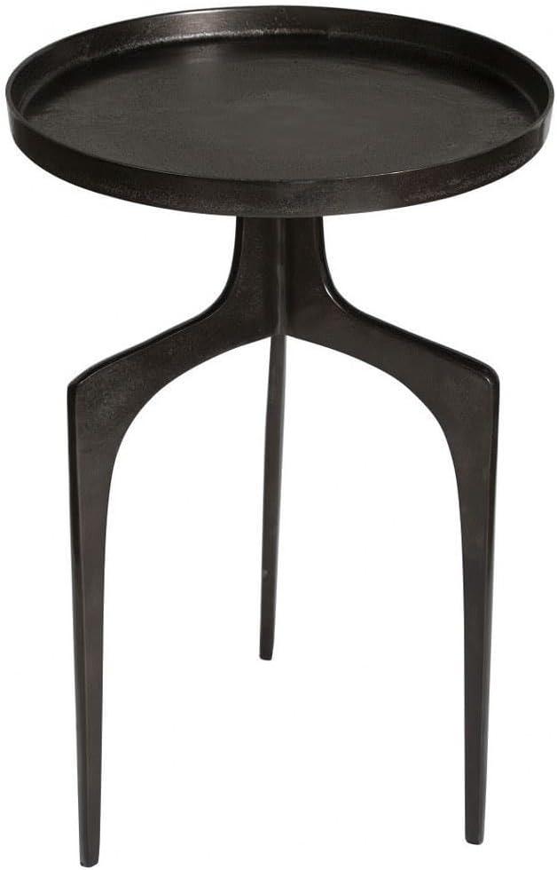 Uttermost Industrial Bronze Aluminum Round Accent Table 16" Wide Brown Curved Legs for Living Room Bedroom Bedside Entryway House