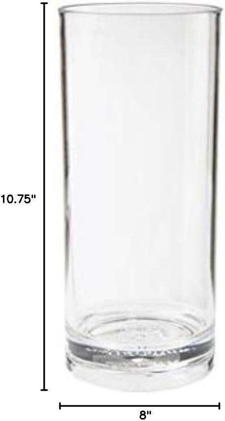 Clear 14 oz Plastic Tom Collins Cocktail Glasses Set