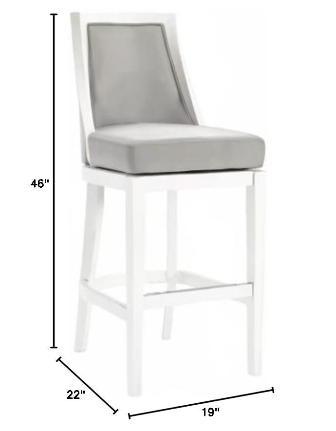 Alaterre Ellie Upholstered Swivel Bar Stool Chairs with Padded Seat and Back, Rubberwood Frame with Metal Kick Plate