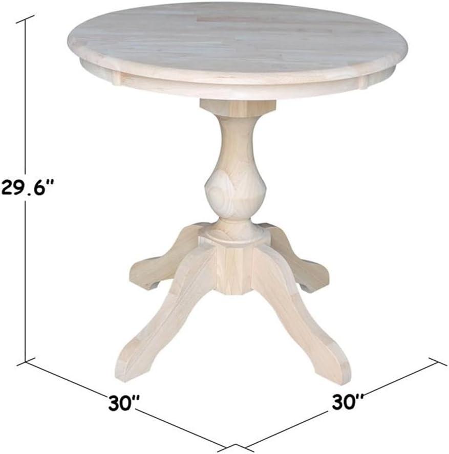 International Concepts 30" Round Top Pedestal Table-28.9" H, Unfinished