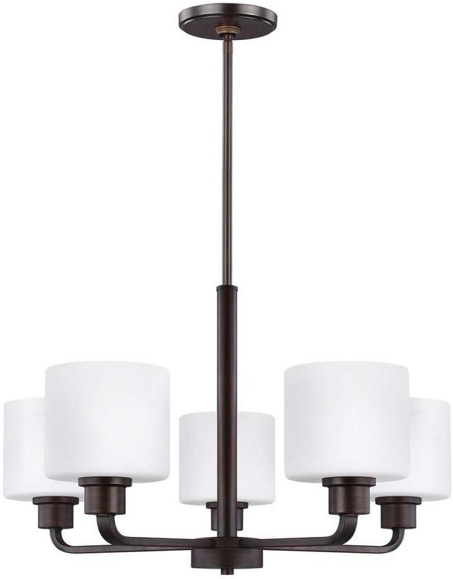 Canfield 5-Light Burnt Sienna Modern Minimalist Hanging Drum Chandelier