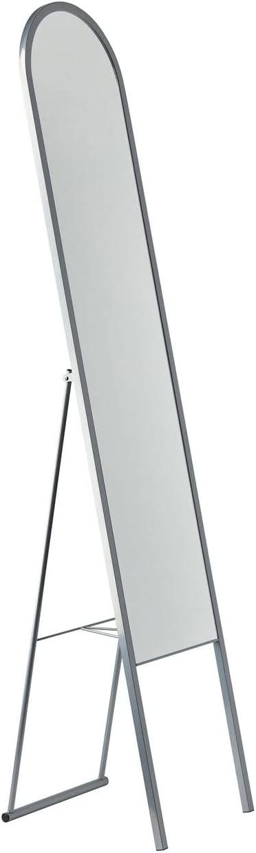 Adeline Floor Mirror Silver - Adesso: Modern Rectangle Leaning, Metal Frame, Freestanding