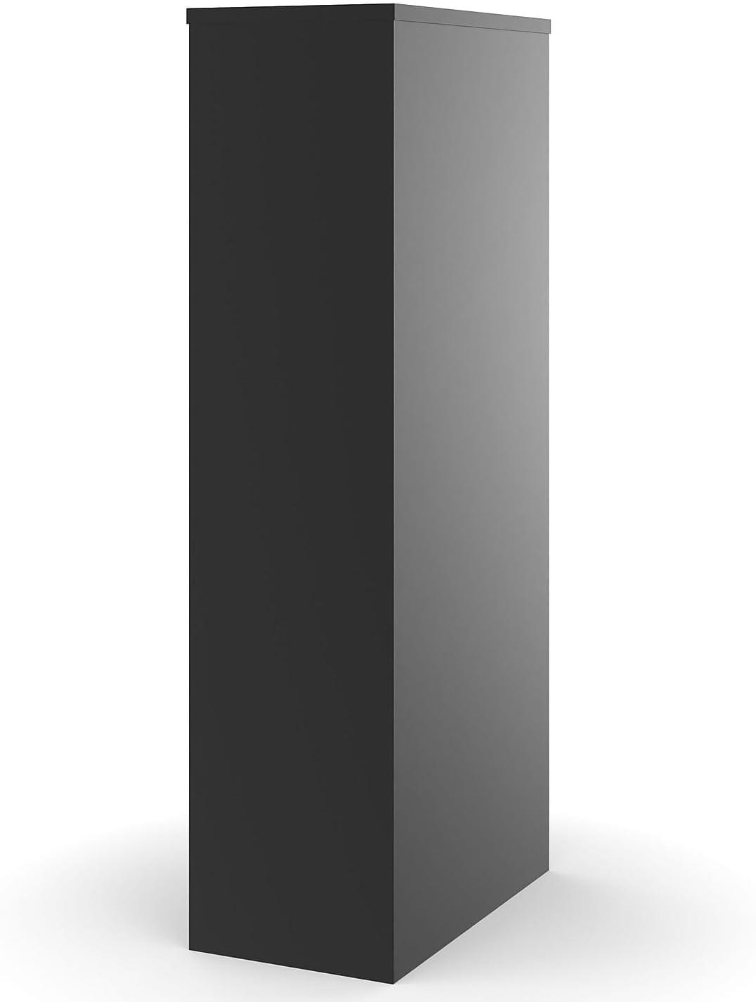 Black Steel 5-Drawer Lockable Vertical Filing Cabinet