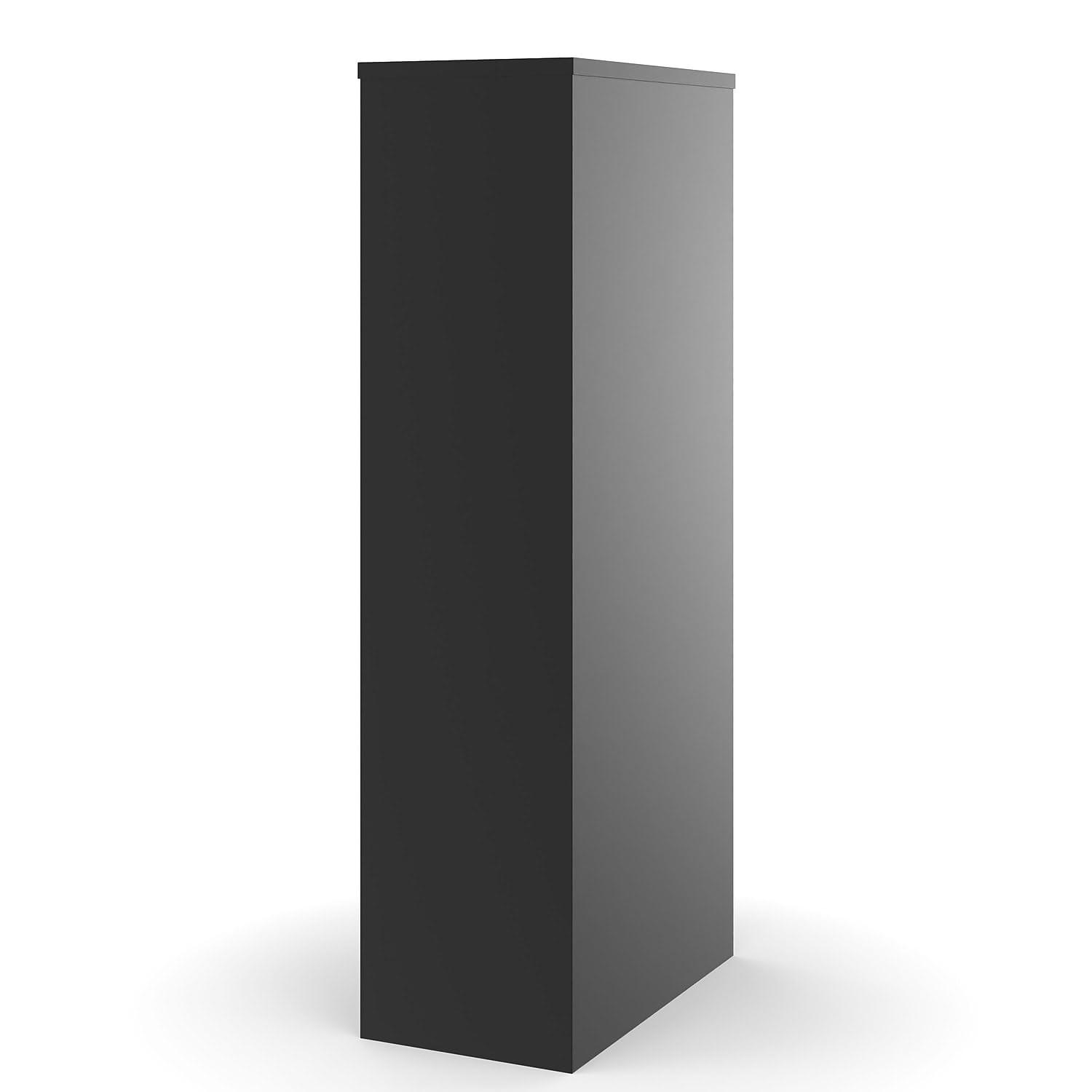 Black Steel 5-Drawer Lockable Vertical Filing Cabinet
