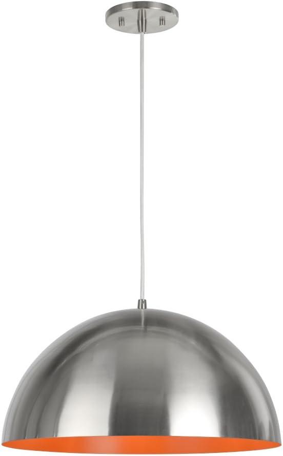 Satin Nickel Mini Pendant Light with Metal Shade