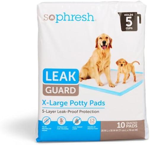 So Phresh X-Large Leak Guard Quilted Potty Pads, Count of 10