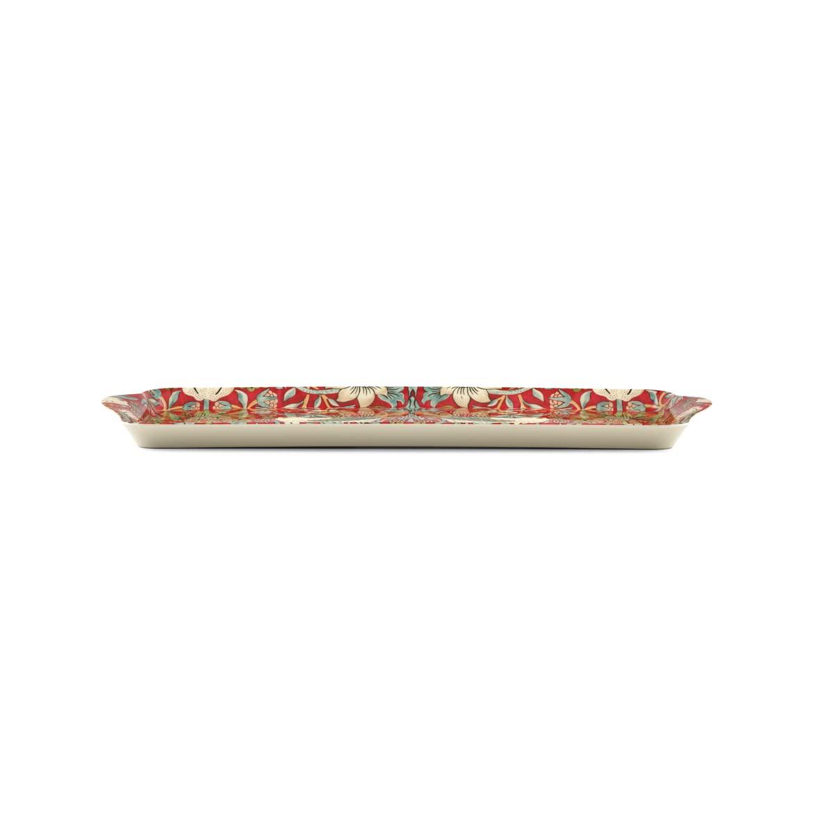 Pimpernel Strawberry Thief Red Melamine Sandwich Tray 15.1 X6.5"