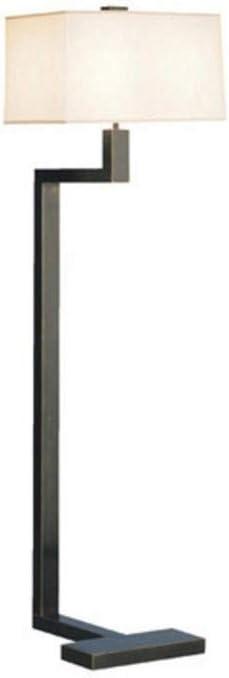 Deep Patina Bronze Adjustable Floor Lamp with Rectangular Shade