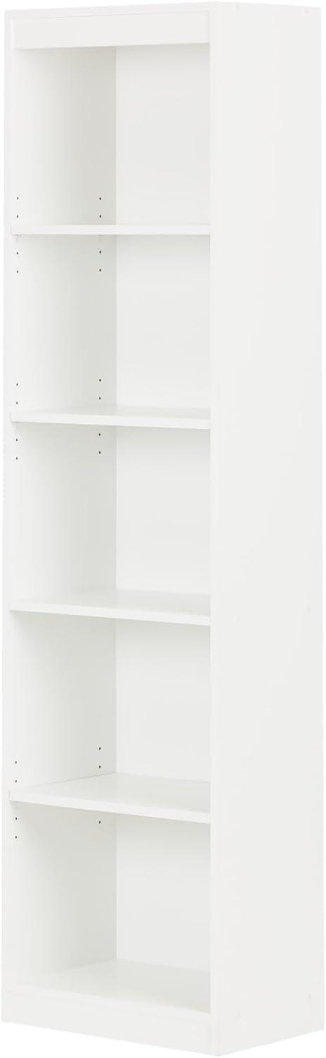 Axess Narrow 5-Shelf Narrow Bookcase Pure White