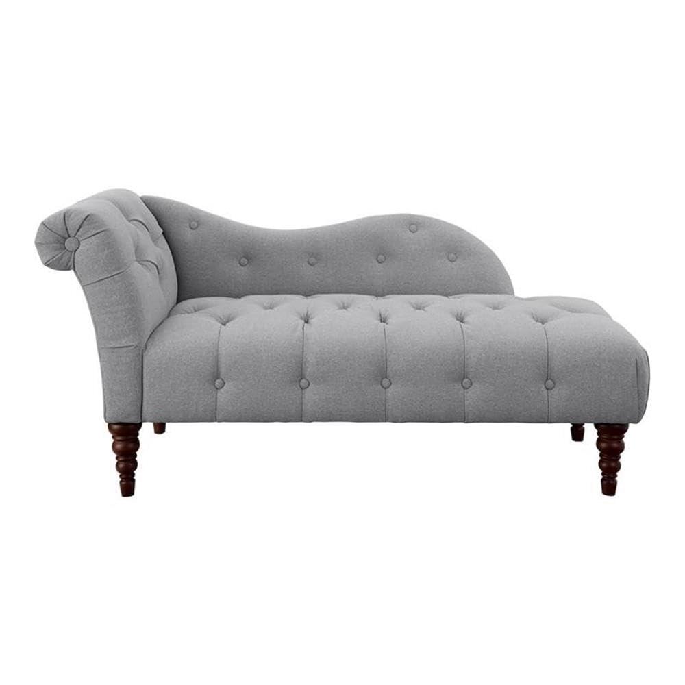 Lexicon Blue Hill 66" Traditional Textured Fabric Chaise in Dove Gray