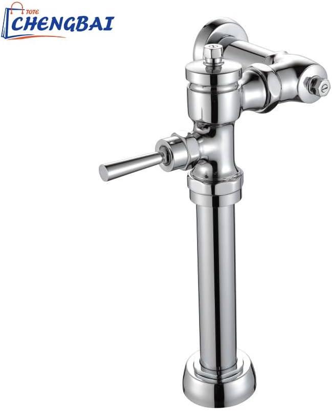 Polished Chrome Manual Piston Toilet Flush Valve